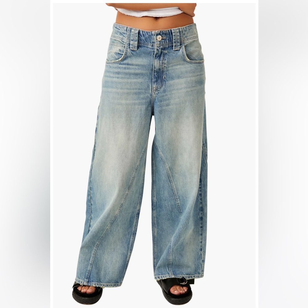 Free People Chill Vibes Wide Leg Jeans